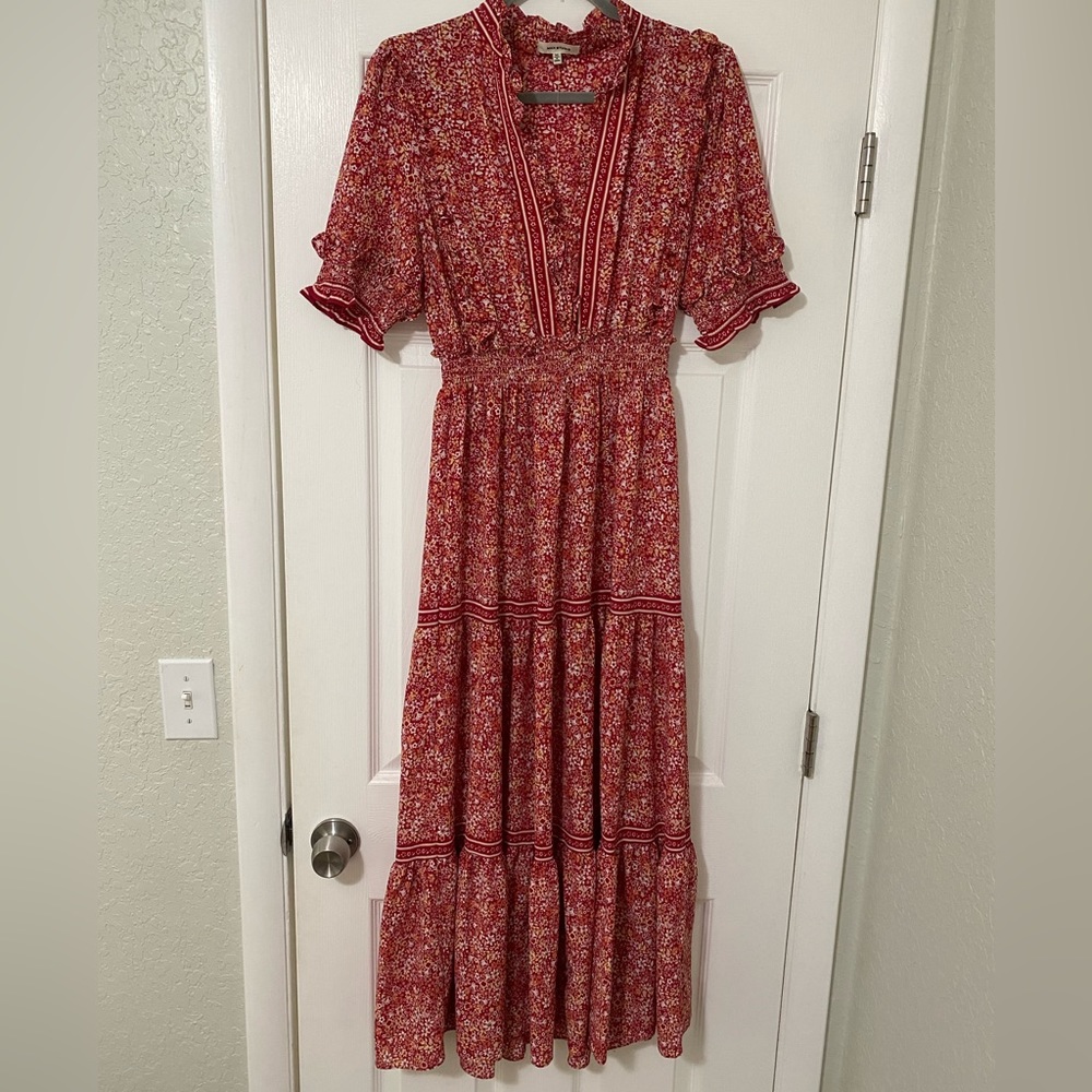 Red floral Max Studio Maxi Dress